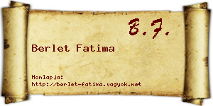 Berlet Fatima névjegykártya
